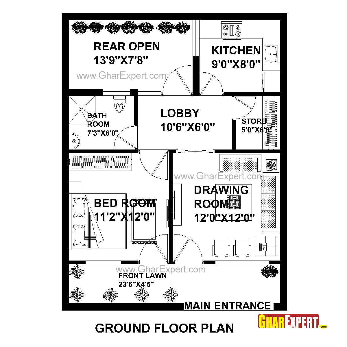 House Plans 25x25 East Facing