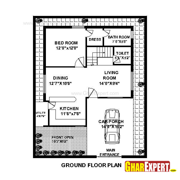 House Plan For 36 Feet By 45 Feet Plot Plot Size 180 Square Yards GharExpert