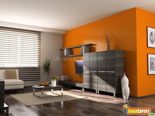 Orange Color Paint in Living Room
