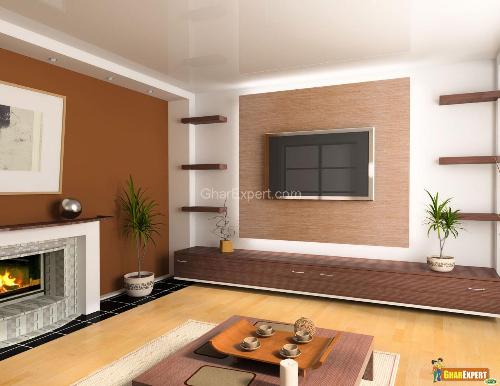 Brown Color Paint in Living Room