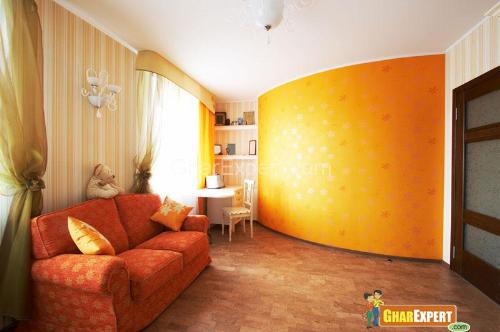 Yellow color paint in living room